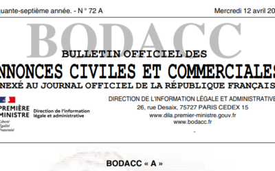 BODACC : Bulletin Officiel des Annonces Civiles et Commerciales