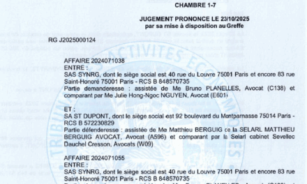 Jugement du tribunal de commerce de Paris 23 octobre 2025 RG J2025000124 : Recouvrement de factures de travaux BtoB