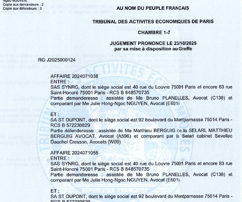Jugement du tribunal de commerce de Paris 23 octobre 2025 RG J2025000124 : Recouvrement de factures de travaux BtoB